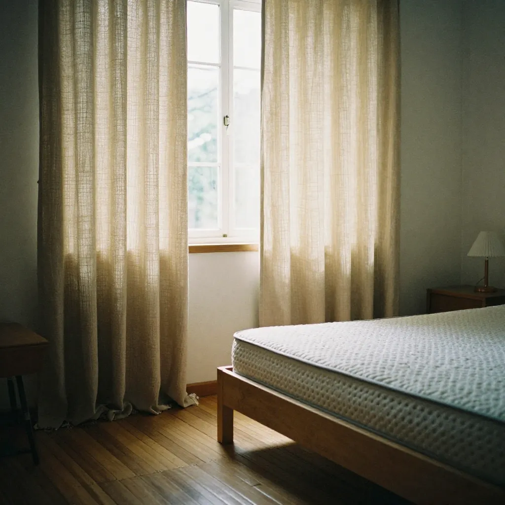 Ekologinen makuuhuoneen asettelu luonnollisella valaistuksella